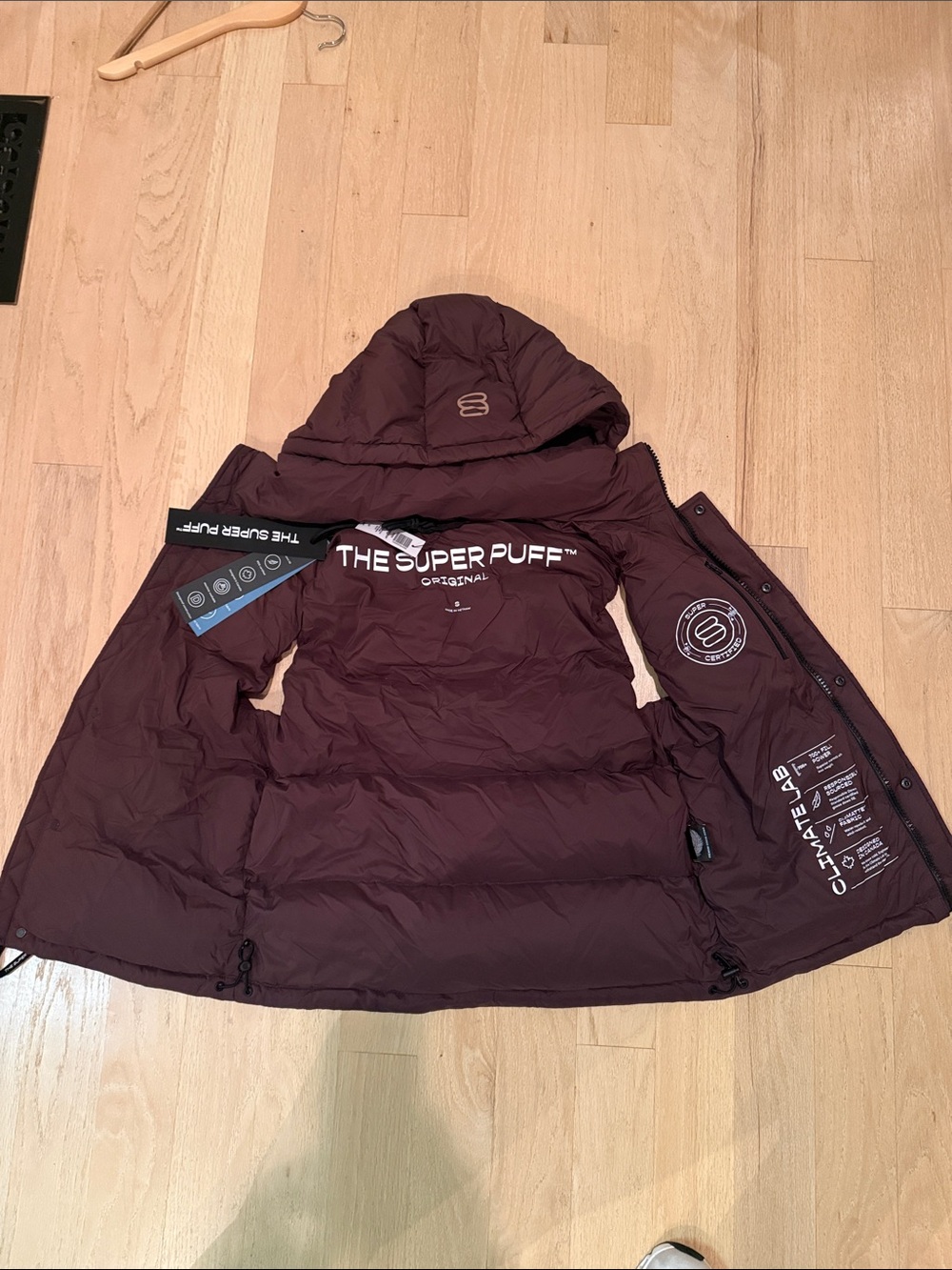 Aritzia The Super Puff Hooded Puffer Jacket — Brown